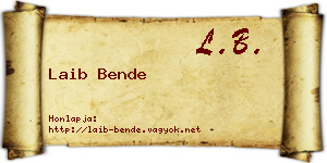 Laib Bende névjegykártya